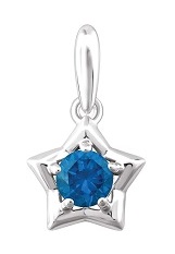 nice white gold round star December birthstone baby charm